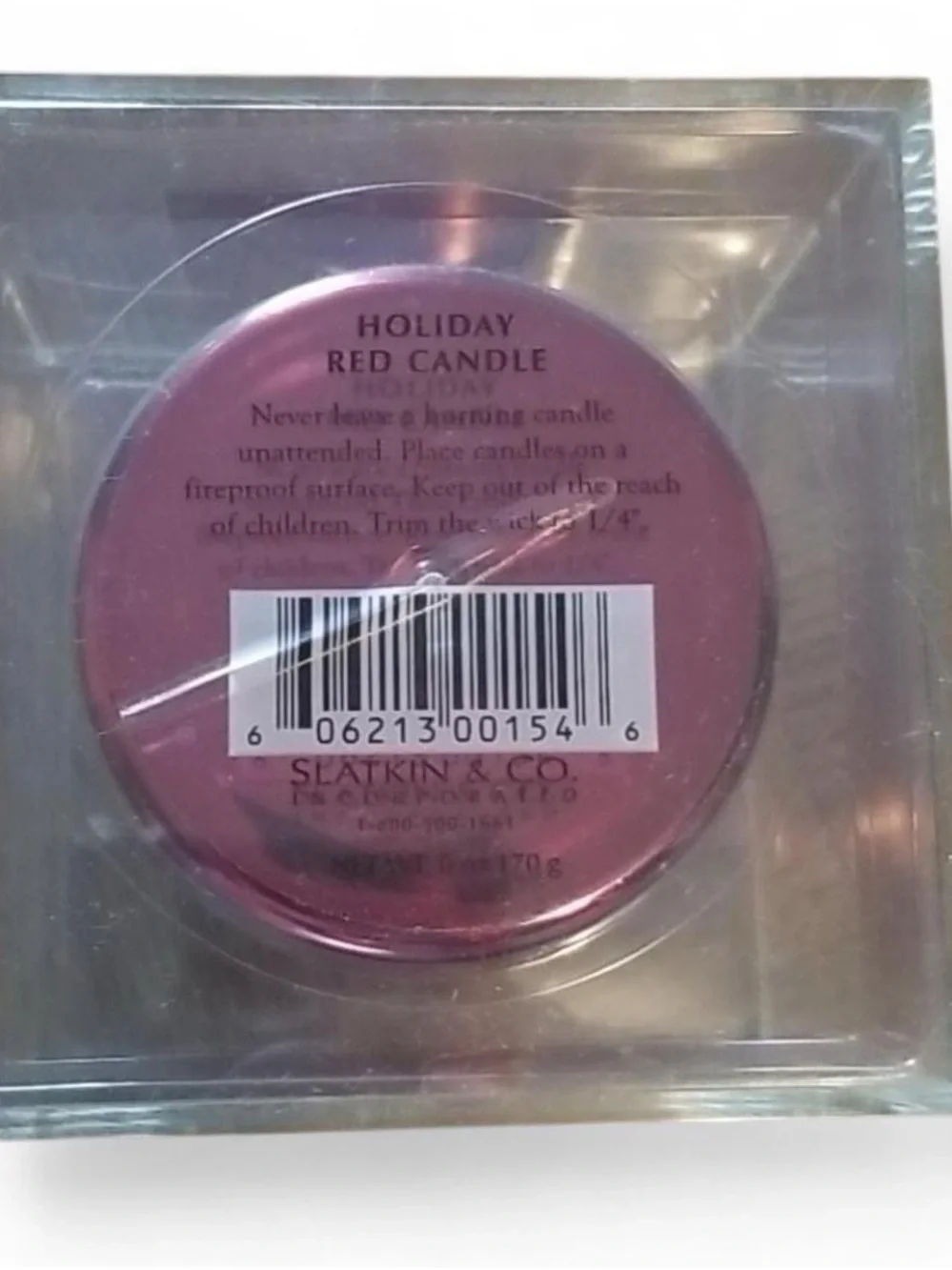 NIB Slatkin Holiday Scented Red Candle new in box